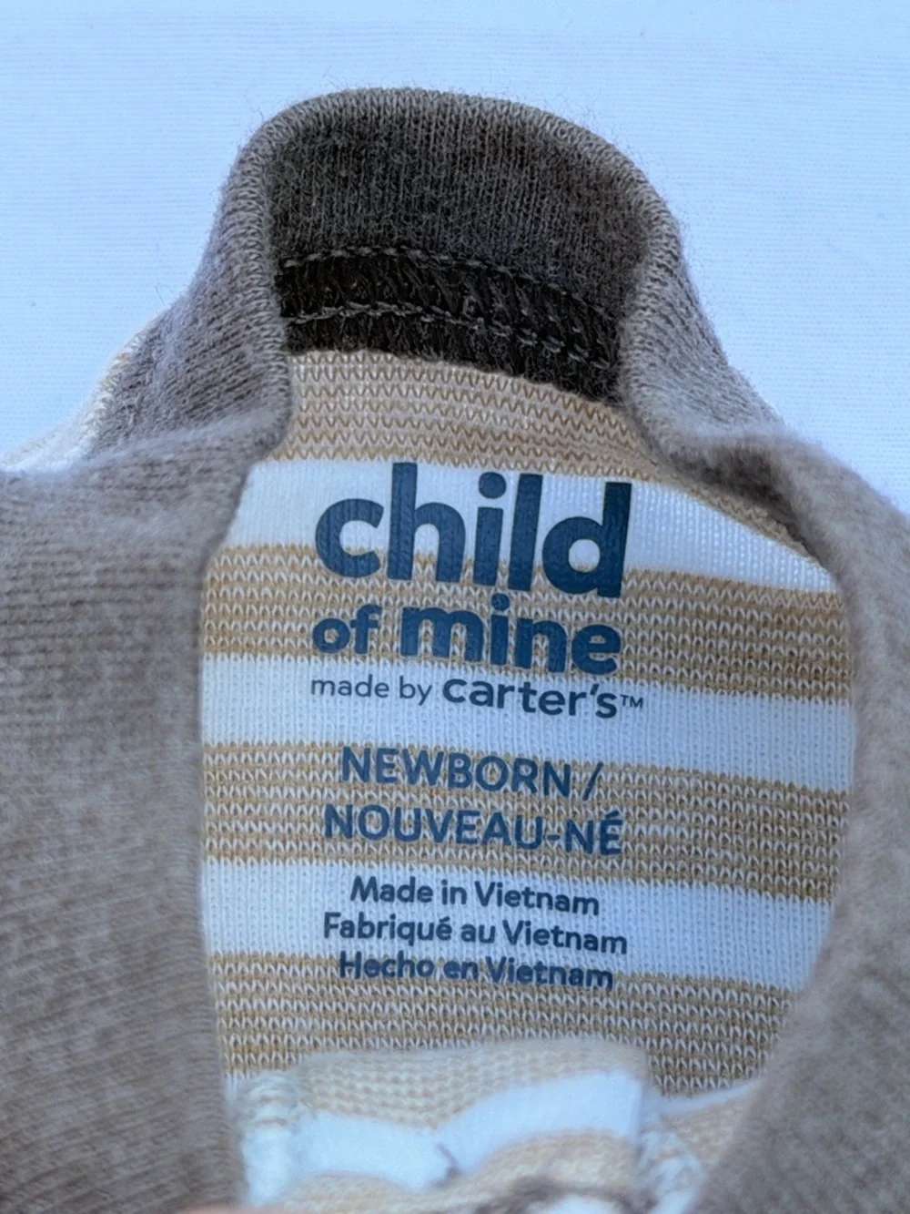 NEWBORN Carter's Brown, Cream & White Striped and Fox Print Baby Bodysuits